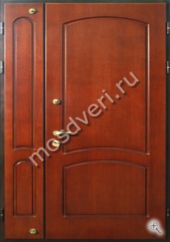 Входная двустворчатая железная дверь с МДФ - купить от производителя Мосдвери Входная двустворчатая железная дверь с МДФ