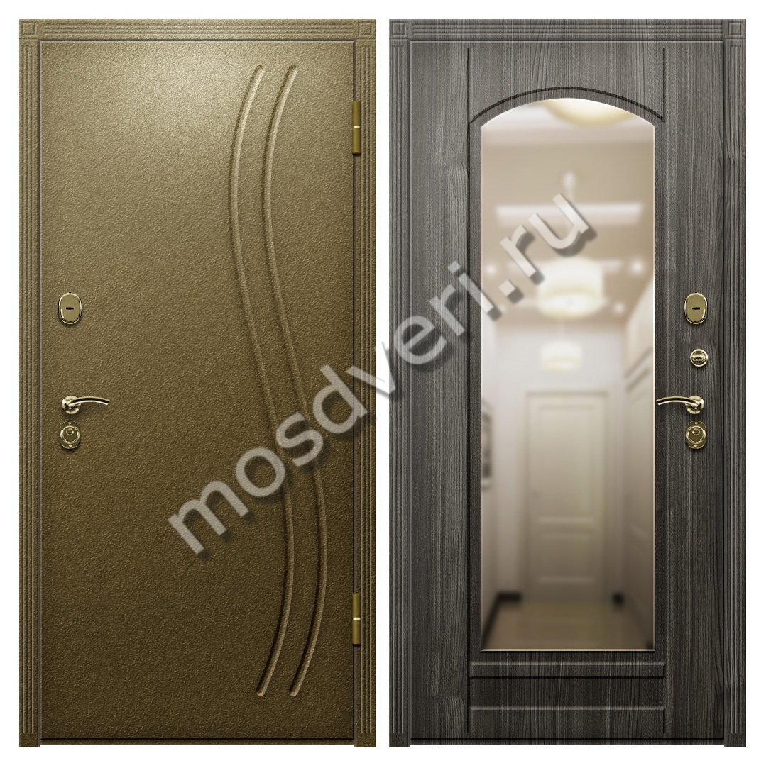 Металлическая входная дверь для дачи с зеркалом TD-112 - купить от производителя Мосдвери Металлическая входная дверь для дачи с зеркалом TD-112