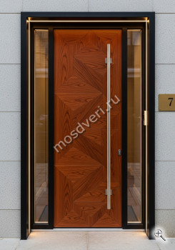 Дизайнерская входная дверь коричневого цвета - купить от производителя Мосдвери Дизайнерская входная дверь коричневого цвета